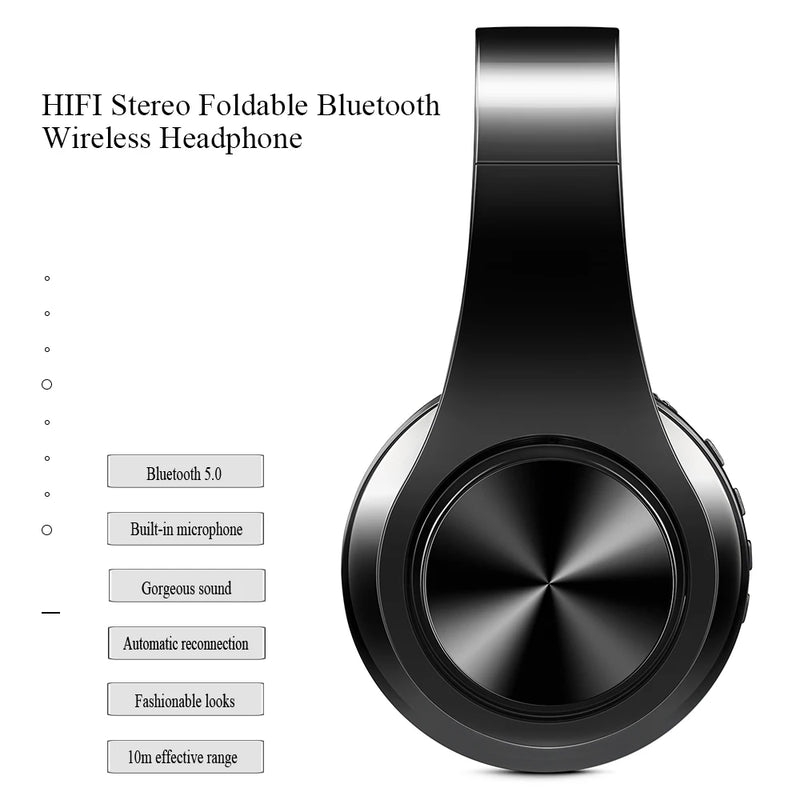 Fone sem fio Bluetooth Headphones Stereo Headset Música Sports Overhead - Dropfy Store